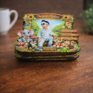  Safari Temalı Kişiye Özel Ahşap UV Baskı Magnet