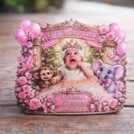 Elif Nur Latife Kazan • 1 Yaş Kraliçesi  | Kişiye Özel Ahşap Magnet