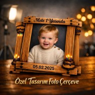 Mete’nin 1 yaş hatırasını kişiye özel magnet foto çerçeve 