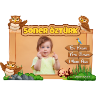 BAYKUŞ TEMALI DOĞUM GÜNÜ AHŞAP MAGNETİ
