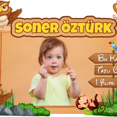 BAYKUŞ TEMALI DOĞUM GÜNÜ AHŞAP MAGNETİ